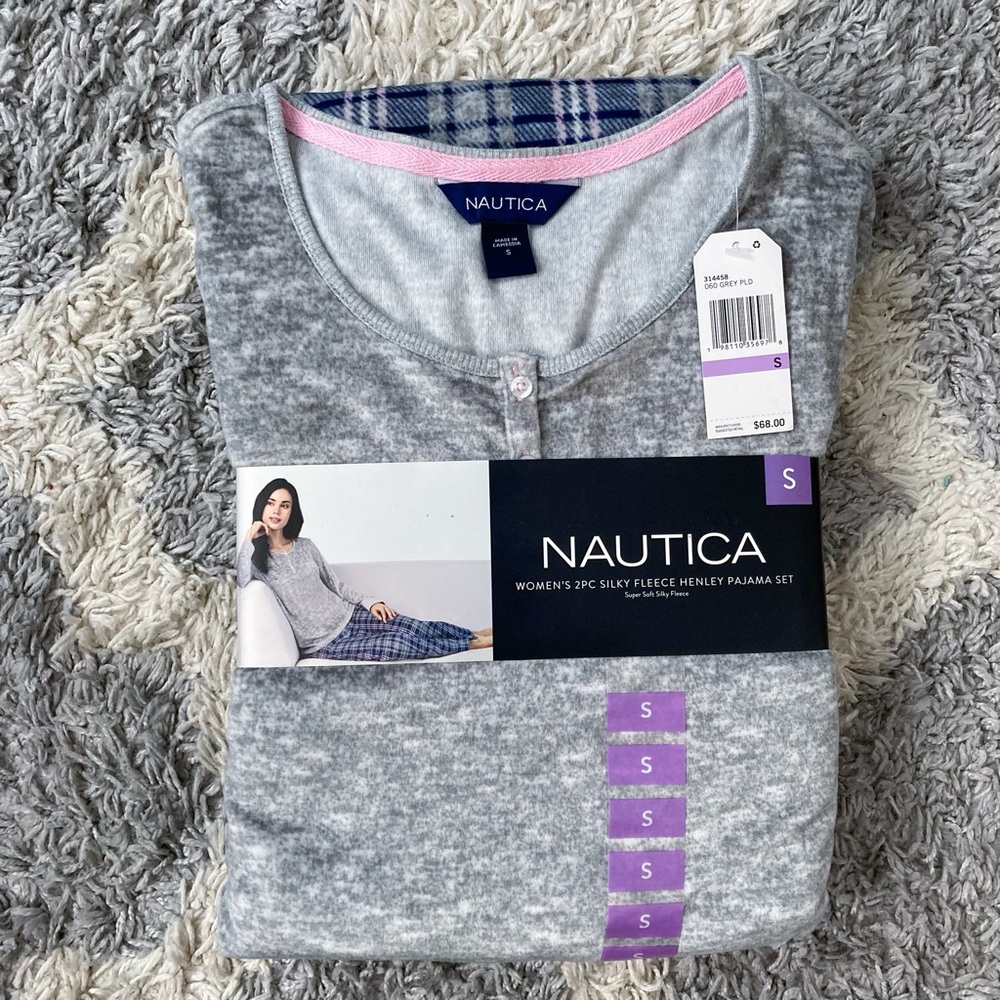 Nautica Gray Fleece Pajama Set